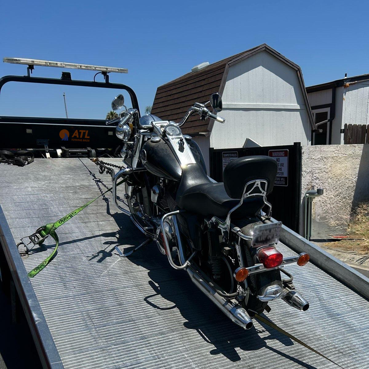 Emergency motorcycle towing